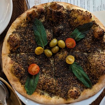 Ammatoli - 2) Zaatar manoushe [$12] - Mediterranean Near Me - Long Beach, California