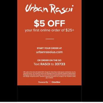 Urban Rrasoi - Coupon for online ordering - Indian Near Me - Miami, Florida Urban Rrasoi - Coupon for online ordering - Indian Near Me - Miami, Florida
