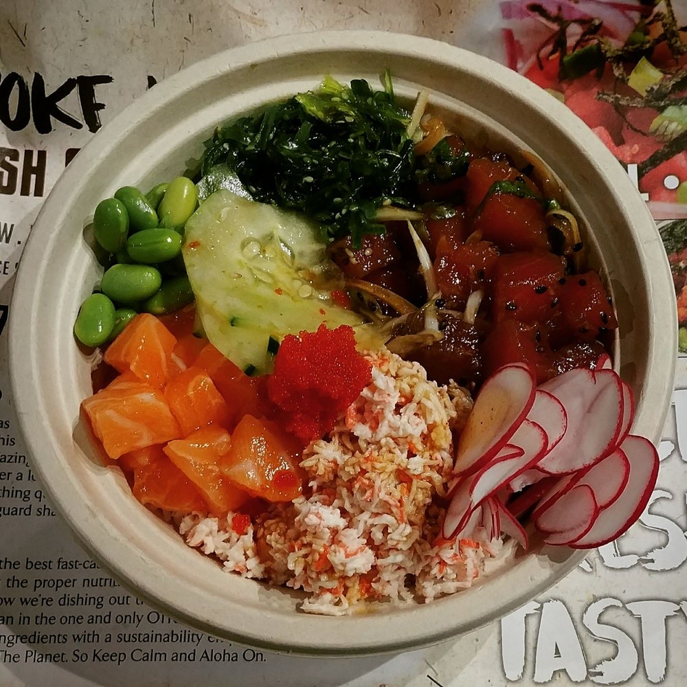 Poke Hut - Custom poke bowl with marinated tuna, naked salmon and miso crab and lots of other fixings! - Poke Near Me - Cincinnati, Ohio Poke Hut - Custom poke bowl with marinated tuna, naked salmon and miso crab and lots of other fixings! - Poke Near Me - Cincinnati, Ohio