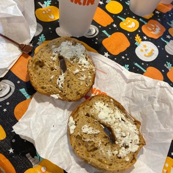 Dunkin' - When u ask for a multigrain bagel toasted w/ cream cheese - Donuts Near Me - Brookfield, Illinois Dunkin' - When u ask for a multigrain bagel toasted w/ cream cheese - Donuts Near Me - Brookfield, Illinois