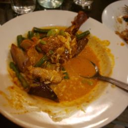 Red curry Thai soup with duck, very nice with a bit of spice