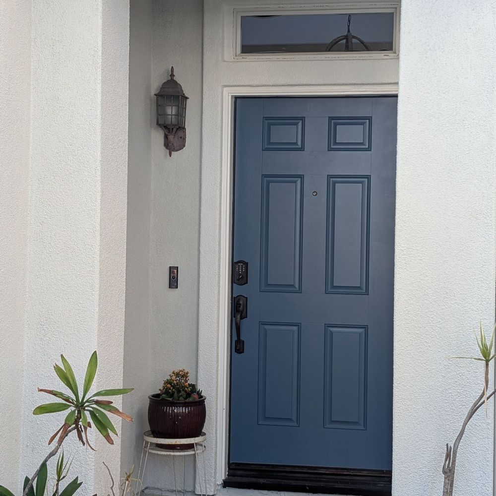 Eguez Painting - Beautiful new paint on the door and exterior house. - Painters Near Me Eguez Painting - Beautiful new paint on the door and exterior house. - Painters Near Me