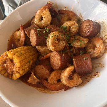The Crab Shack - Shrimp with sausage and corn - Seafood Near Me - Gardena, California The Crab Shack - Shrimp with sausage and corn - Seafood Near Me - Gardena, California