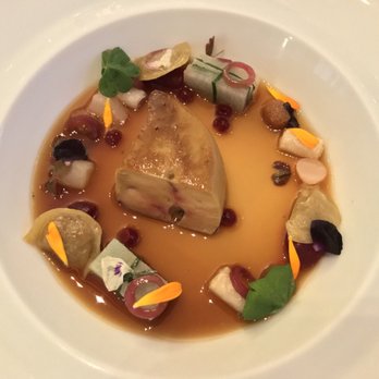 Restaurant Le Parc** - Duck foie gras in consomme with pink Champagne - French Near Me - Reims, 51