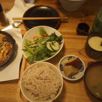 Nippon Cha - Eel & egg set with rice, salaf, miso soup, and egg custard (last 2 items are bland) - Japanese Near Me - Bayside, New York