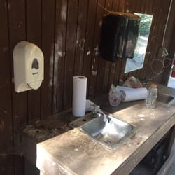 Camp Kern - The sinks next to the showers. You can't see how dirty it is with dead bugs everywhere.