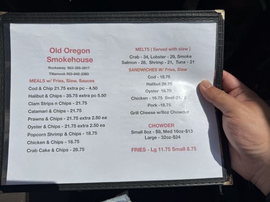 Menu photo 2 Old Oregon Smoke House Rockaway Beach, OR Menu photo 2 Old Oregon Smoke House Rockaway Beach, OR