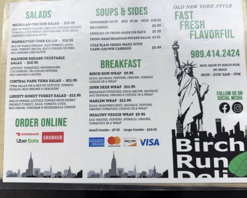 Menu photo 2 Birch Run Deli Birch Run, MI