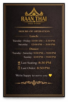Menu photo 1 RAAN THAI Fairview Park, OH