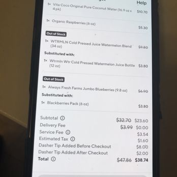 Target - Receipt of my door dash order - Department Stores Near Me - Wheaton, Illinois