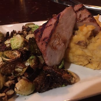 Wellington's - Grilled Flat Iron Pork with butternut squash potatoes and pecan Brussel sprouts!! - Bars Near Me - Johnson City, Tennessee Wellington's - Grilled Flat Iron Pork with butternut squash potatoes and pecan Brussel sprouts!! - Bars Near Me - Johnson City, Tennessee
