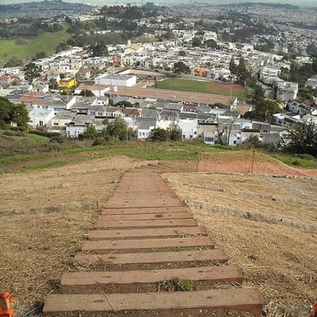 Mount Davidson Park - Stairs coming up to the top of Mt. Davidson. - Parks Near Me - San Francisco, California