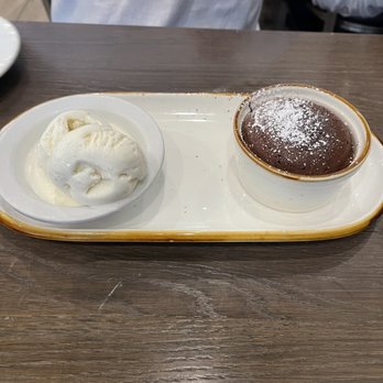 Hummus Bar & Grill - Chocolate Soufflé with vanilla ice cream - Mediterranean Near Me - Tarzana, California Hummus Bar & Grill - Chocolate Soufflé with vanilla ice cream - Mediterranean Near Me - Tarzana, California