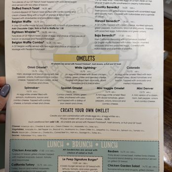 Le Peep - Menu back - Breakfast & Brunch Near Me - Saint Joseph, Missouri