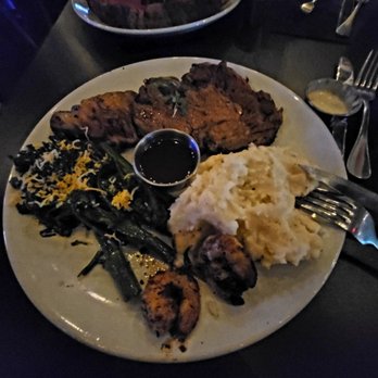 Treble Makers - Prime ribv, garlic mashed , butter broccolini and I also had side of Polynesian shrimps - American Near Me - Wesley Chapel, Florida Treble Makers - Prime ribv, garlic mashed , butter broccolini and I also had side of Polynesian shrimps - American Near Me - Wesley Chapel, Florida