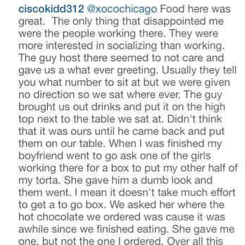 Xoco - Xoco pretending like they care about the bad service they gave.... Thanks for the response. NOT!! - Mexican Near Me - Chicago, Illinois