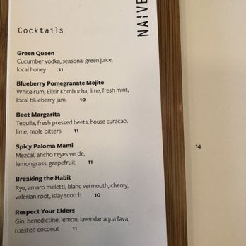 Naïve - Cocktail menu - New American Near Me - Louisville, Kentucky Naïve - Cocktail menu - New American Near Me - Louisville, Kentucky