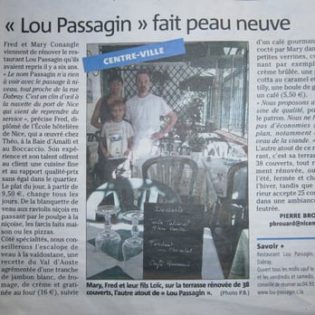 restaurant lou passagin - Nice-Matin 5 Janvier 2013 - Restaurants Near Me - Nice, 06