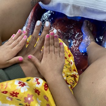 Nail Time & Spa - Gel white nail polish & classic kid set for my daughter while getting a pedicure. - Nail Salons Near Me - Visalia, California Nail Time & Spa - Gel white nail polish & classic kid set for my daughter while getting a pedicure. - Nail Salons Near Me - Visalia, California