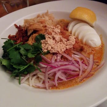 Royal Rangoon - Nan Gyi Dok (Rice Noodles with Coconut Chicken Sauce - Asian Fusion Near Me - Berkeley, California Royal Rangoon - Nan Gyi Dok (Rice Noodles with Coconut Chicken Sauce - Asian Fusion Near Me - Berkeley, California
