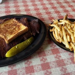 Dempsey's BBQ - Half rack or ribs, fresh cut fries and baked beans