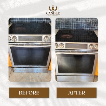 Candlestick Cleaning - A little before-and-after magic! Have the professionals deep clean Kitchen stove. You'll truly see the difference! - Home Cleaning Near Me Candlestick Cleaning - A little before-and-after magic! Have the professionals deep clean Kitchen stove. You'll truly see the difference! - Home Cleaning Near Me