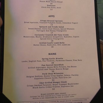 Bouche - Menu May 2018 - French Near Me - San Francisco, California