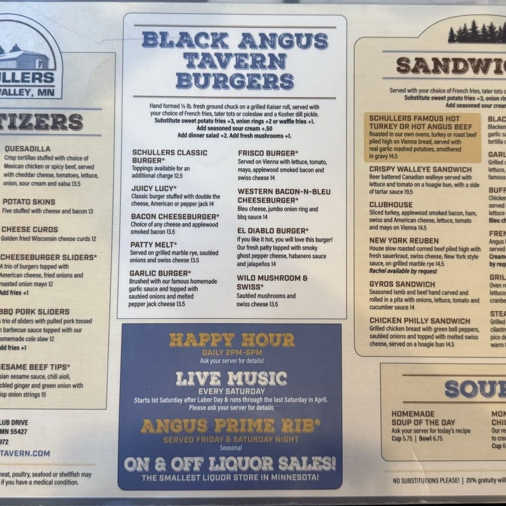 Schuller's Tavern - Menu - Bars Near Me - Minneapolis, Minnesota