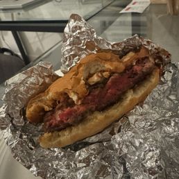 raw undercooked burger
