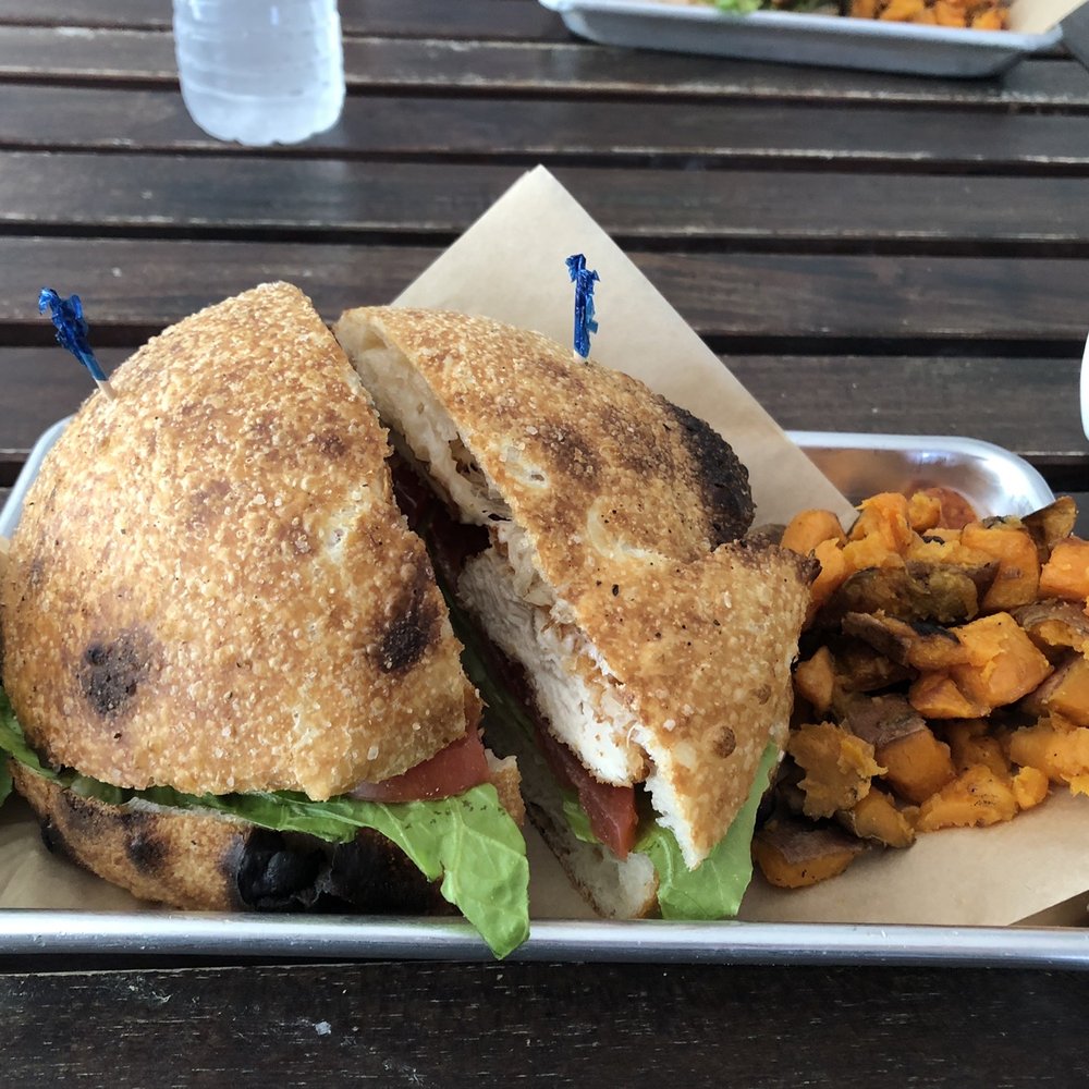 Chicken Cutlet Rustic Bread and Sweet Potatoes Chicken Cutlet Rustic Bread and Sweet Potatoes