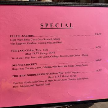 Thai Classic In Paso - Specials menu. - Thai Near Me - Paso Robles, California