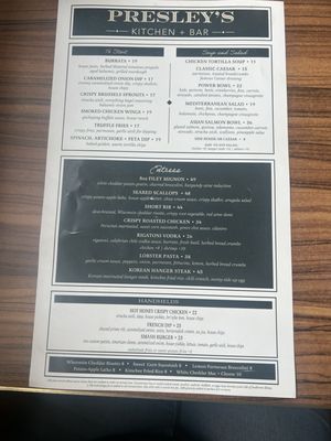 Menu photo 2 Presley's Kitchen & Bar Detroit, MI Menu photo 2 Presley's Kitchen & Bar Detroit, MI