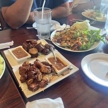 SabaiDee Thai Lao Cuisine - Sausage  3. Fried Pork Spare Ribs 17. Nam Khao Salad - Laotian Near Me - Fresno, California