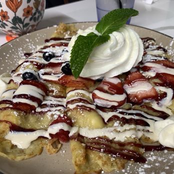 Flips Pancake House - Mixed Berry Crepes :) - Coffee & Tea Near Me - Davenport, Iowa