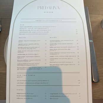 Predalina - dinner menu - Mediterranean Near Me - Tampa, Florida