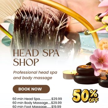 Head Spa Shop - Relax Your Scalp, Sleep Better 

Welcome to Head Spa Shop.
Enjoy a deeply relaxing 60-minute scalp treatment for only $29.99. - Alternative Medicine Near Me - New York, New York