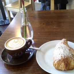 Cappuccino and pain au chocolate Cappuccino and pain au chocolate
