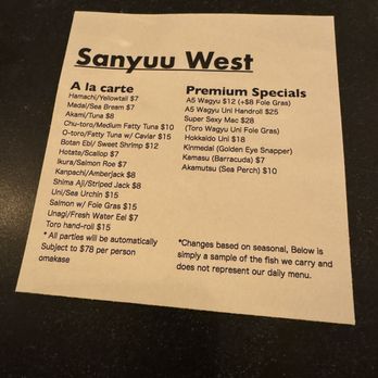Sanyuu West - Sushi Bars Near Me - New York, New York Sanyuu West - Sushi Bars Near Me - New York, New York
