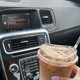 Iced honey lavender macchiato