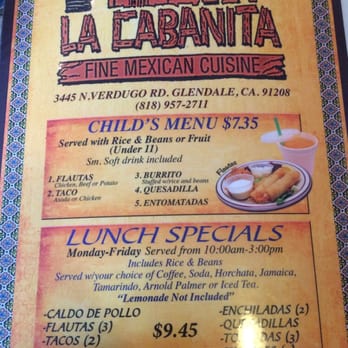 La Cabañita - Menu - Mexican Near Me - Glendale, California La Cabañita - Menu - Mexican Near Me - Glendale, California