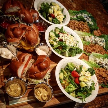 Chefs Dinner Table - Lunch buffet assorted grilled sandwiches chop salad and romain boats - Caterers Near Me - Jacksonville, Florida Chefs Dinner Table - Lunch buffet assorted grilled sandwiches chop salad and romain boats - Caterers Near Me - Jacksonville, Florida