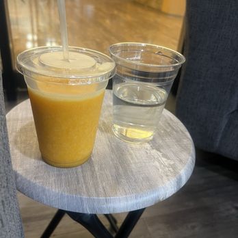 Lux Cafe - Peach smoothie. Tastes more like juice instead of a smoothie however it's quite tasty. - Breakfast & Brunch Near Me - New Orleans, Louisiana Lux Cafe - Peach smoothie. Tastes more like juice instead of a smoothie however it's quite tasty. - Breakfast & Brunch Near Me - New Orleans, Louisiana