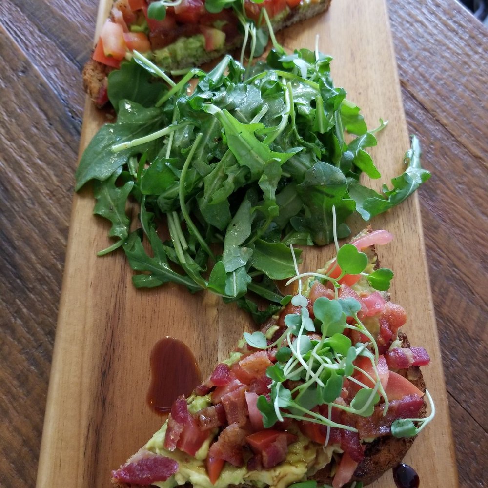 Nectarine Grove - Avo Bacon Toast - New American Near Me - Encinitas, California Nectarine Grove - Avo Bacon Toast - New American Near Me - Encinitas, California