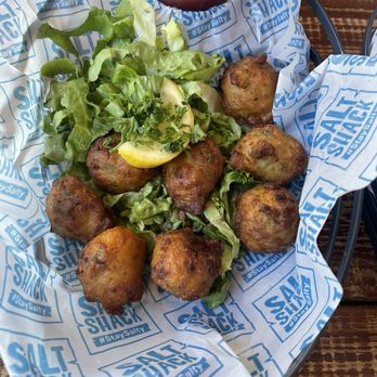 Salt Shack - These were the conch fritters-mostly batter in inside. - Seafood Near Me - Clermont, Florida Salt Shack - These were the conch fritters-mostly batter in inside. - Seafood Near Me - Clermont, Florida