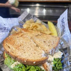 River's Edge Grille & Tavern - Chicken salad sandwich with chips