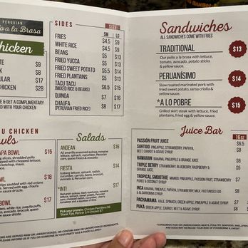 Machu Chicken - Menu - Aug 2024 - Peruvian Near Me - Somerville, Massachusetts