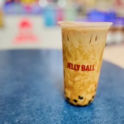 Jelly Ball - brown sugar marble milk with boba