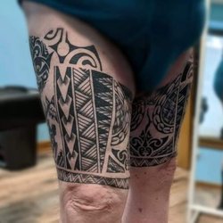 Cereal City Tattoo and Piercing - Polynesian shorts Tattoo by Tom B Stone