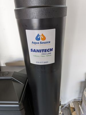 Sanitech install into new home with loop - This home is a new build in Meridian area.  Our specialist recommended a 32k grain sanitech to meet the customers needs.  The home has beautiful custom fixtures that the owner wanted to protect from Meridians hard city water.  Additionally it was important to the owner to protect their pipes from repeated exposure to hard water that could lead to damaging limescale.