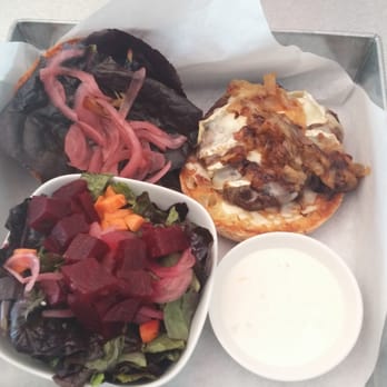 Nourish Sequim - Artisan Beef Burger with Side Salad - Gluten-Free Near Me - Sequim, Washington Nourish Sequim - Artisan Beef Burger with Side Salad - Gluten-Free Near Me - Sequim, Washington